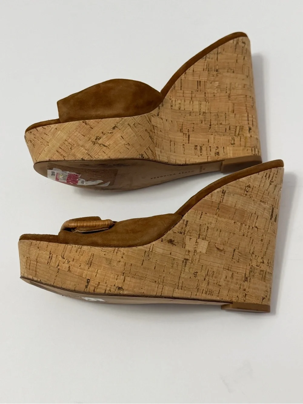 Veronica Beard Donata Suede Cork Wedge Sandals Size 6 NEW No Box
